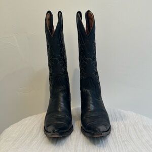 Black Star Embossed Cowboy Boots